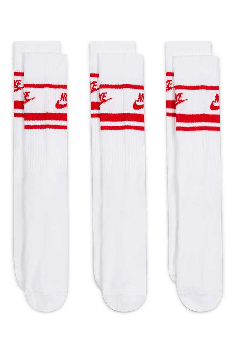 3-Pack Dri-FIT Everyday Essentials Crew Socks, Main, color, 102 WHITE/UNVRED