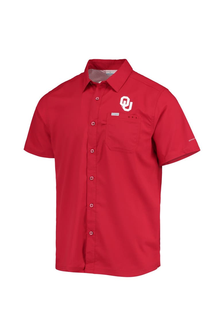 Men's Columbia PFG Crimson Oklahoma Sooners Slack Tide Camp Button-Up Shirt, Alternate, color, Crimson