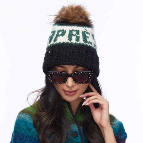 Lele Sadoughi Black & Forest Apres Beanie In Black
