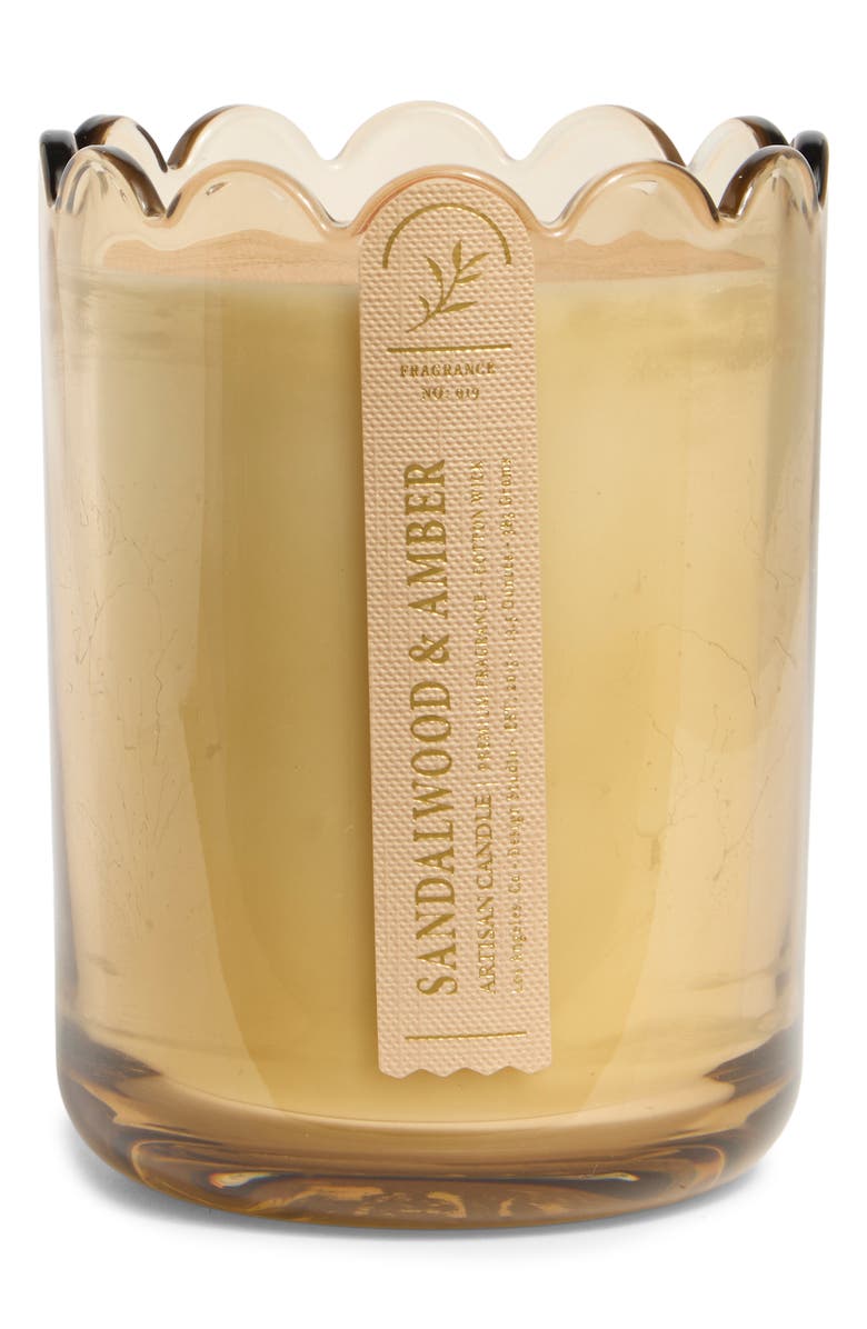PORTOFINO CANDLES Sandalwood & Amber Scalloped Artisan Candle, Main, color, Sandalwood N Amber