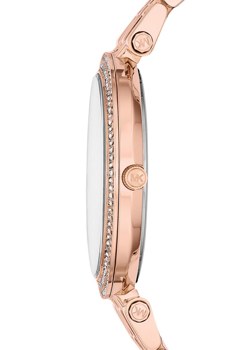 Michael Kors 'Darci' Crystal Bezel Bracelet Watch, 39mm, Alternate, color, ROSE GOLD