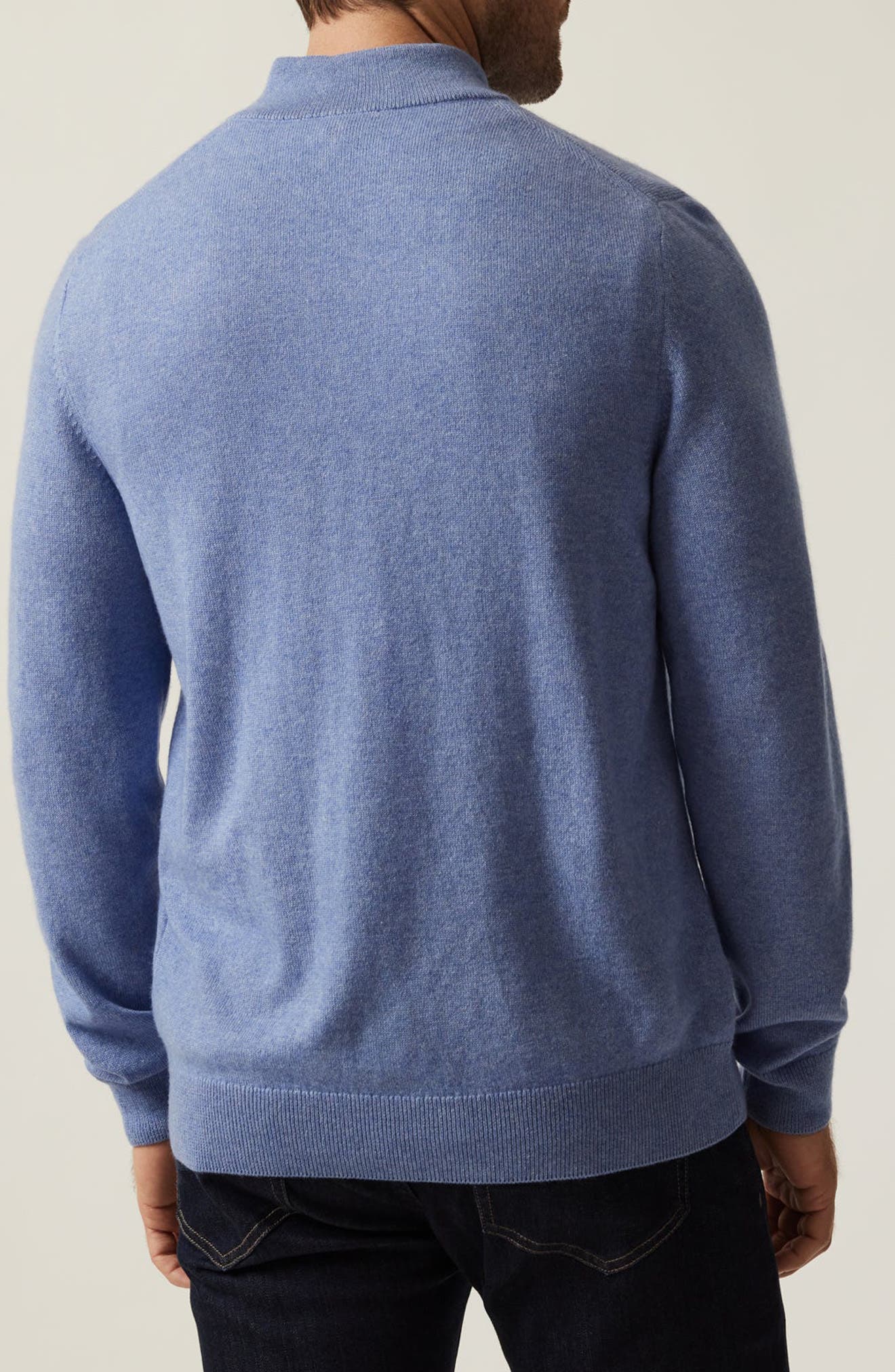 Cashmere, Silk & Wool Quarter Zip Sweater - image 2
