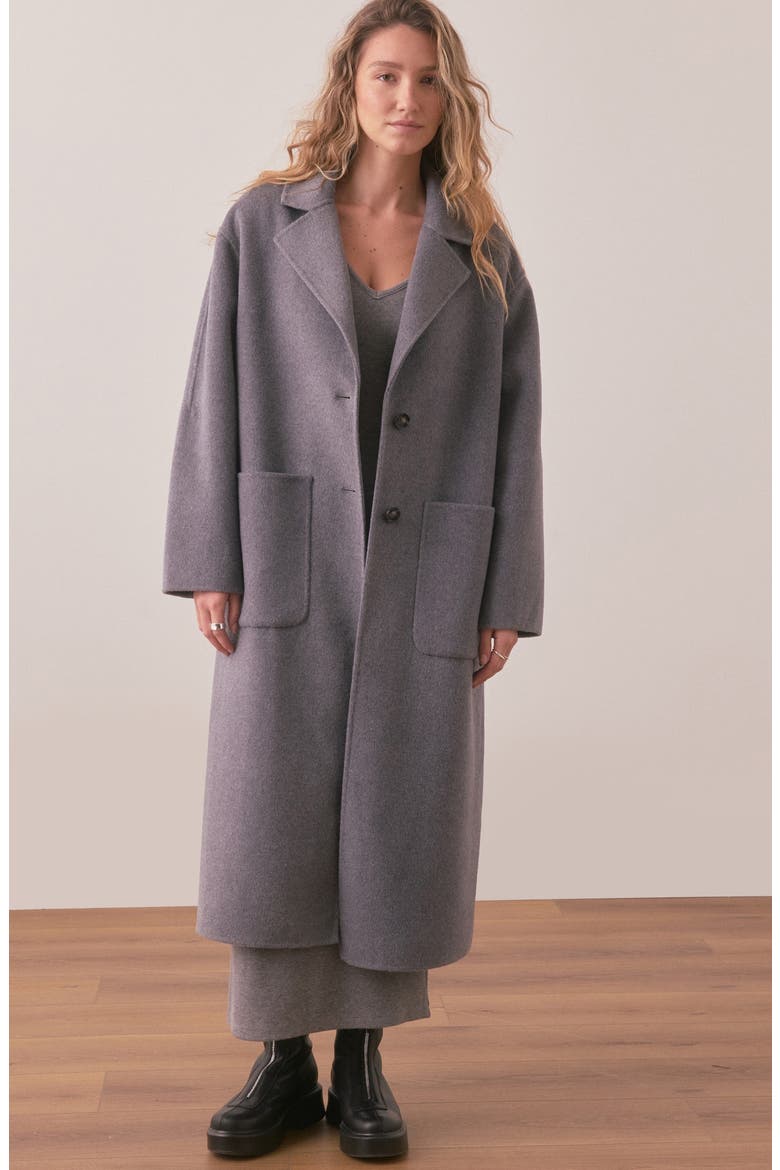 Colette Oversize Double Face Longline Coat, Alternate, color, GREY HEATHER