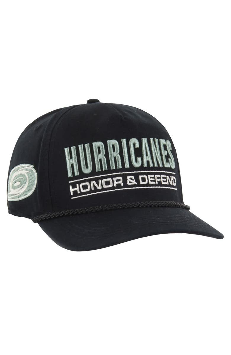 '47 Men's '47 Black Carolina Hurricanes OHT Military Appreciation Homeland Honor and Defend Hitch Adjustable Hat, Main, color, Black