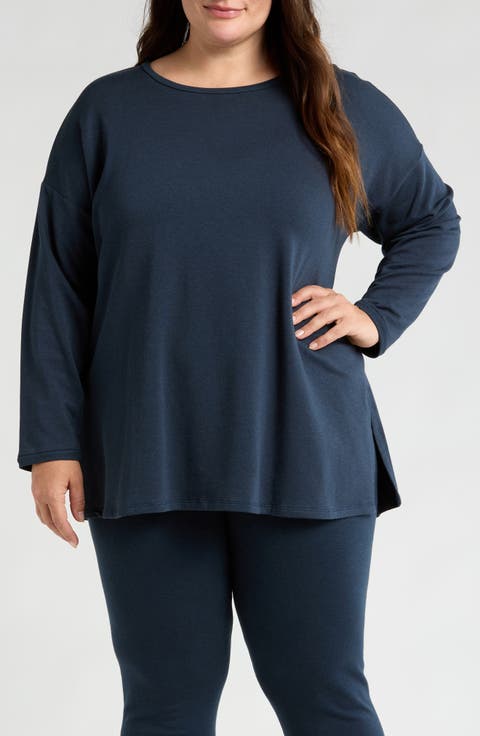 Crewneck Long Sleeve Longline Top