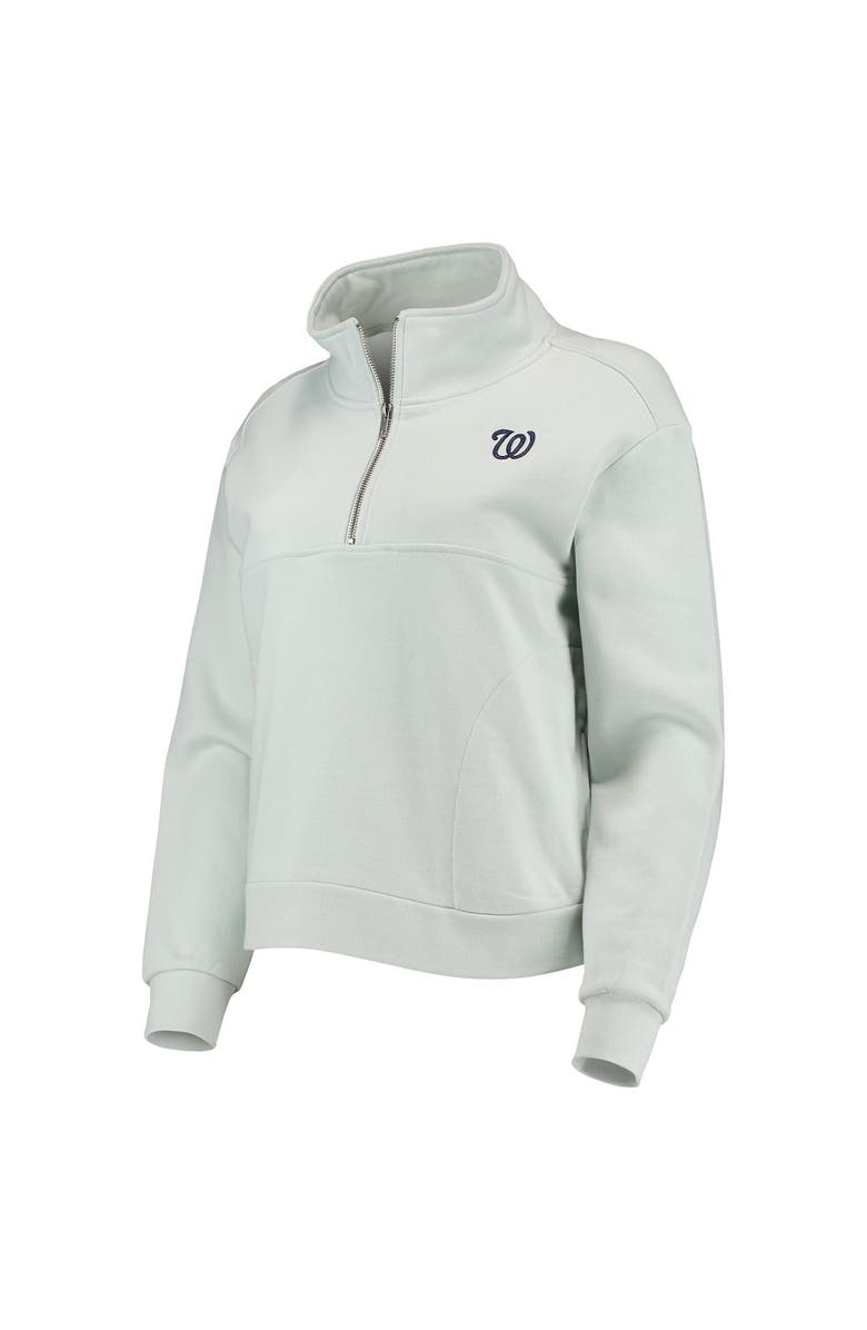 THE WILD COLLECTIVE Women's The Wild Collective Light Blue Washington Nationals Two-Hit Quarter-Zip Pullover Top, Alternate, color, Light Blue