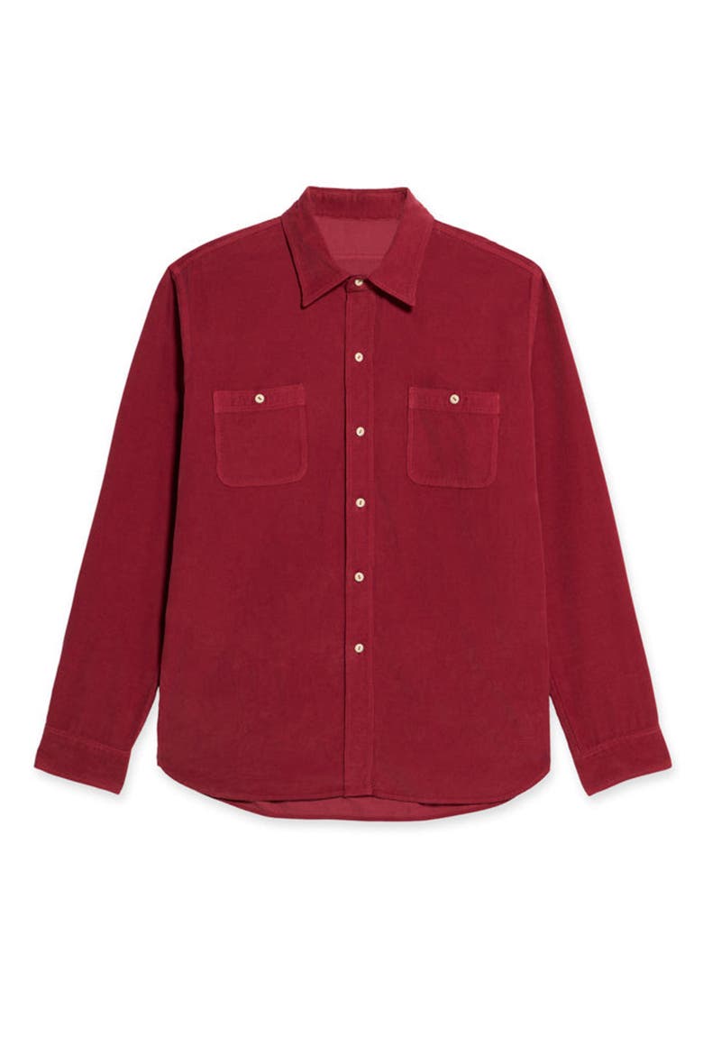 Work Corduroy Shirt, Main, color, PINK