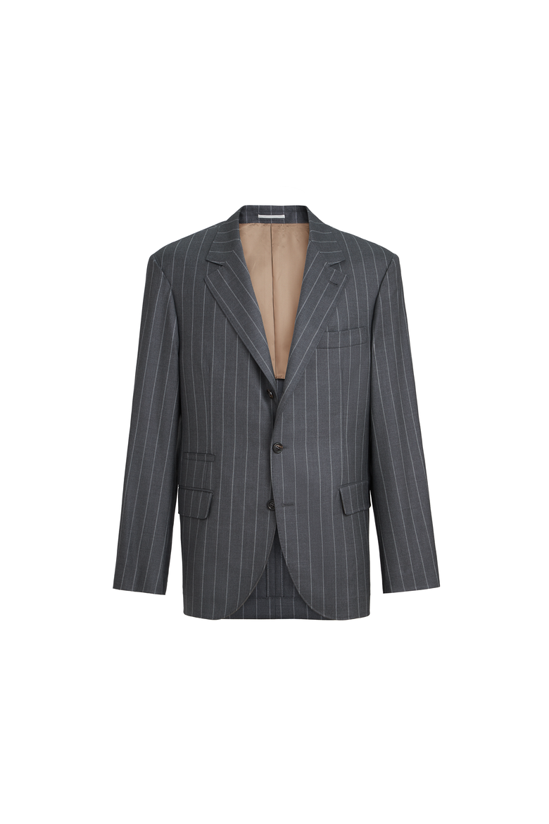 Virgin wool blazer, Alternate, color, Grey
