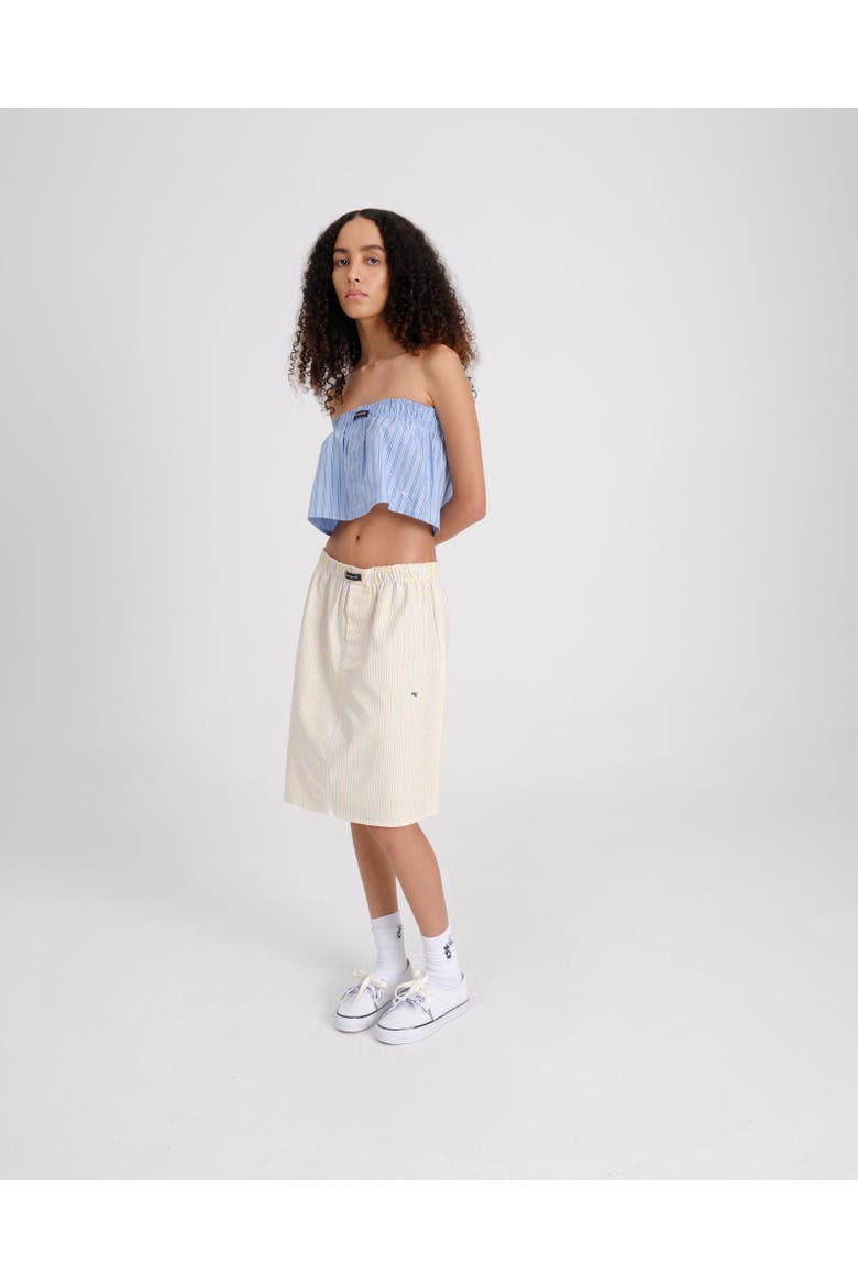 Boxer Pencil Skirt, Alternate, color, YELLOW STRIPE OXFORD