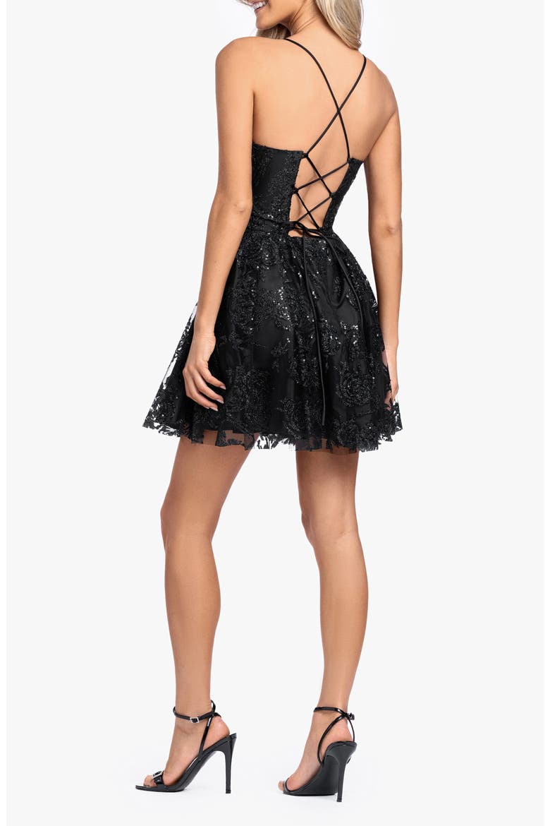 Pinch Glitter Party Minidress, Alternate, color, BLACK