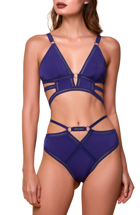 Along the Lines Bra & High Waist Panties Set