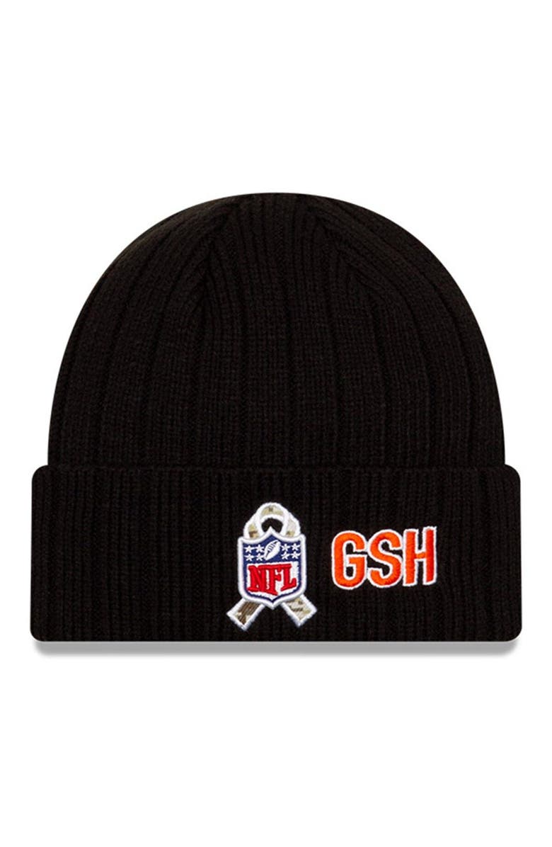 New Era Men's New Era Black Chicago Bears 2021 Salute To Service B Cuffed Knit Hat, Alternate, color, 