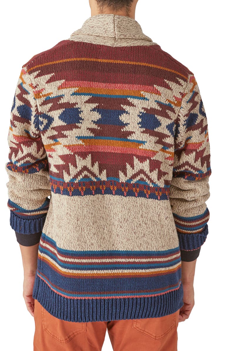Lucky Brand Southwest Pattern Shawl Collar Cardigan, Alternate, color,