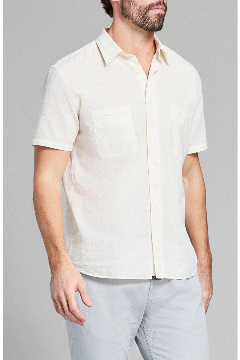 Corded Plaid Donelson Short Sleeve Button-Up Shirt, Alternate, color, TINTED WHITE MULTI
