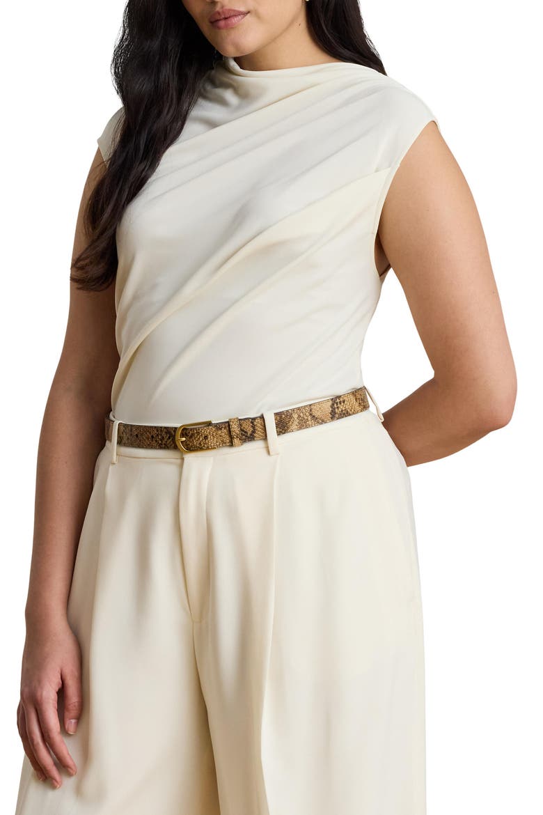 Shirred Stretch Matte Jersey Top, Alternate, color, MASCARPONE CREAM