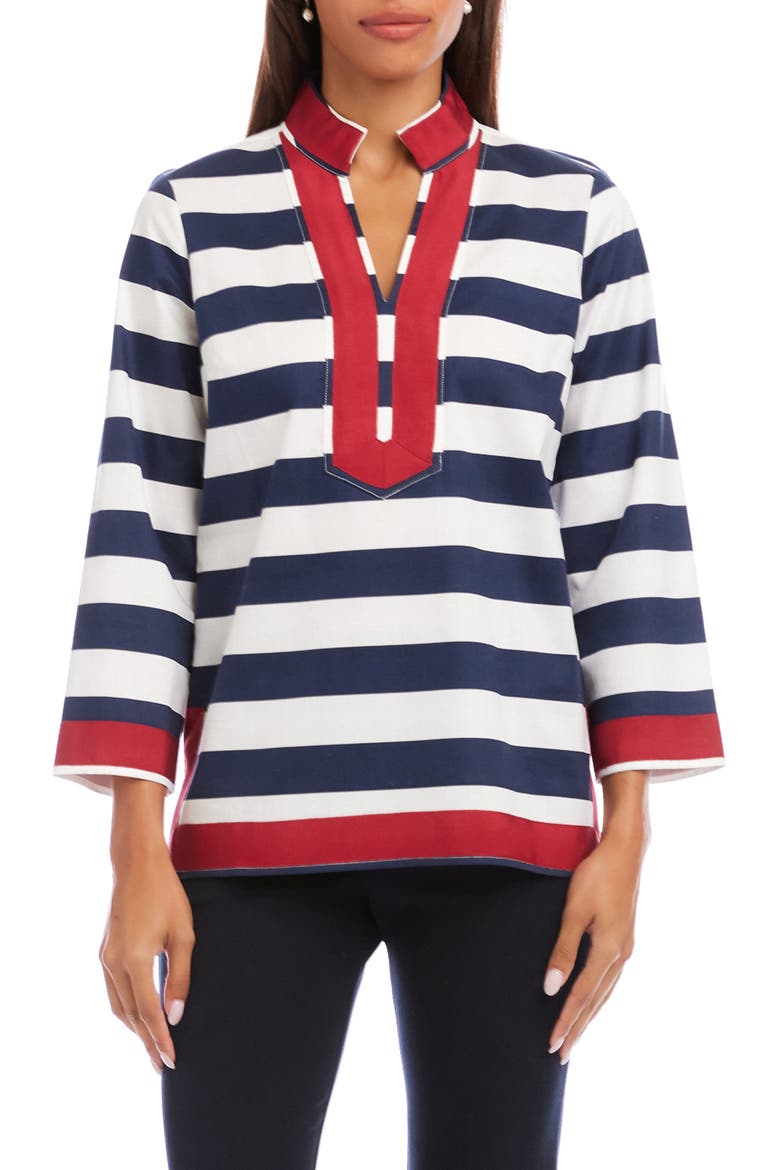 St. Tropez Stripe Tunic, Main, color, NAVY