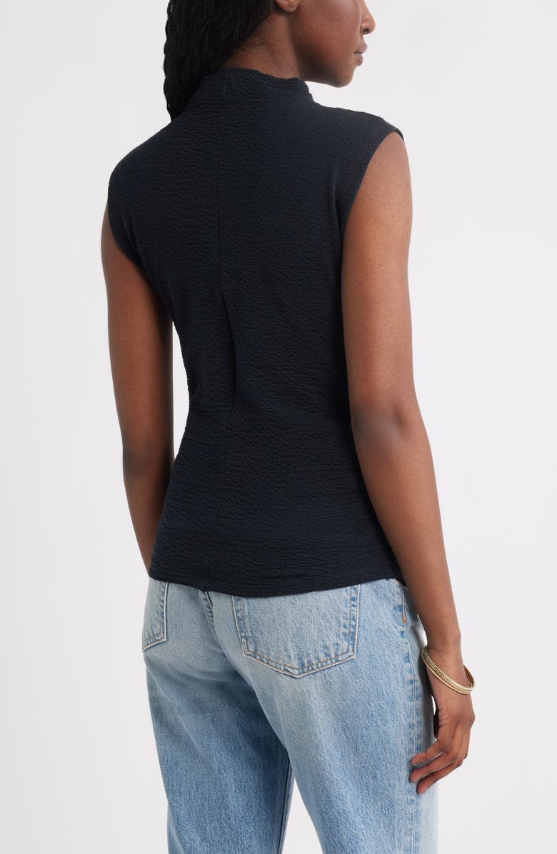 Treasure & Bond Crinkle Mock Neck Top, Alternate, color, Black