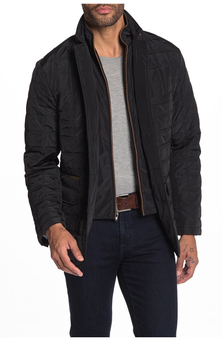 TailorByrd Quilted Elbow Patch Dickey Jacket, Main, color, 