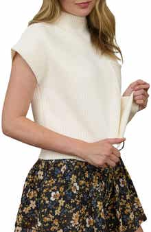 Blu Pepper Short Sleeve Mock Neck Sweater