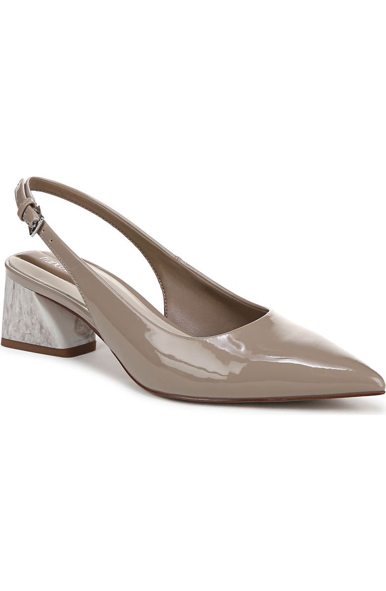 Franco Sarto Racer Slingback Pointed Toe Pump, Main, color, Grey Patent
