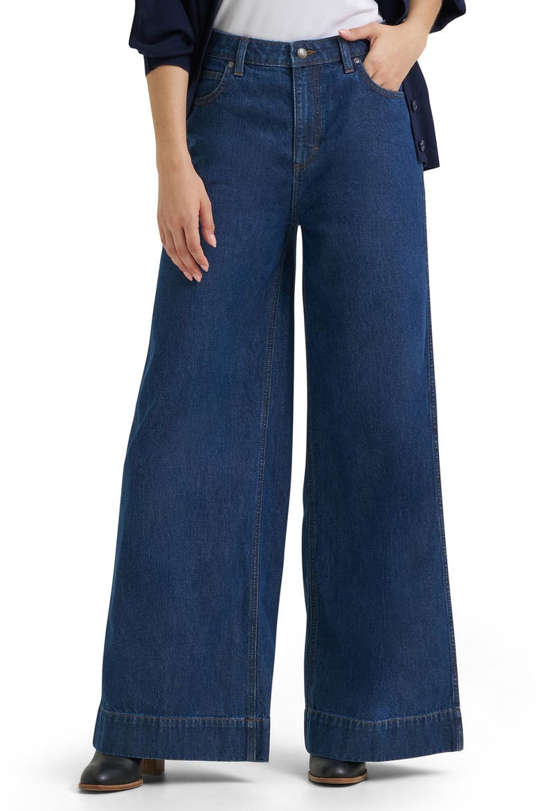 High Waist Loosest Straight Leg Jeans, Main, color, LAUGH RIOT