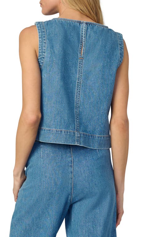Joe's Jeans The Boat Neck Sleeveless Denim Top In Blue