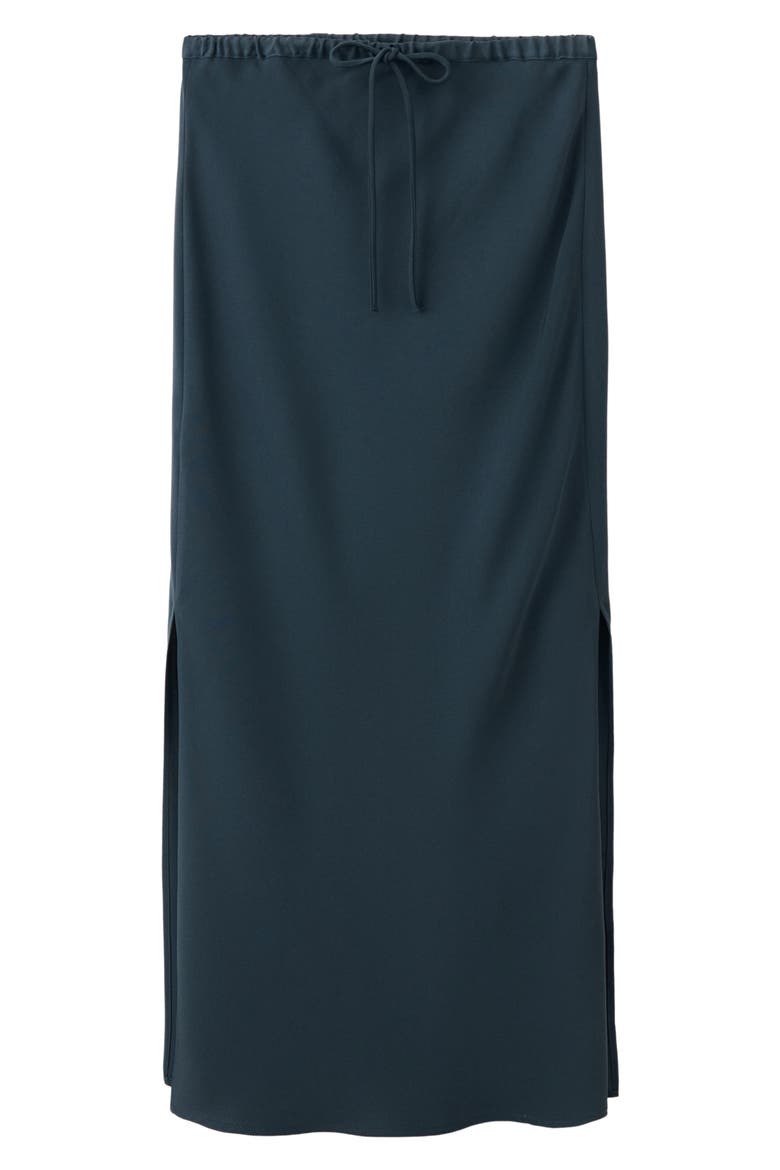 Drawstring Waist Maxi Skirt, Alternate, color, NAVY