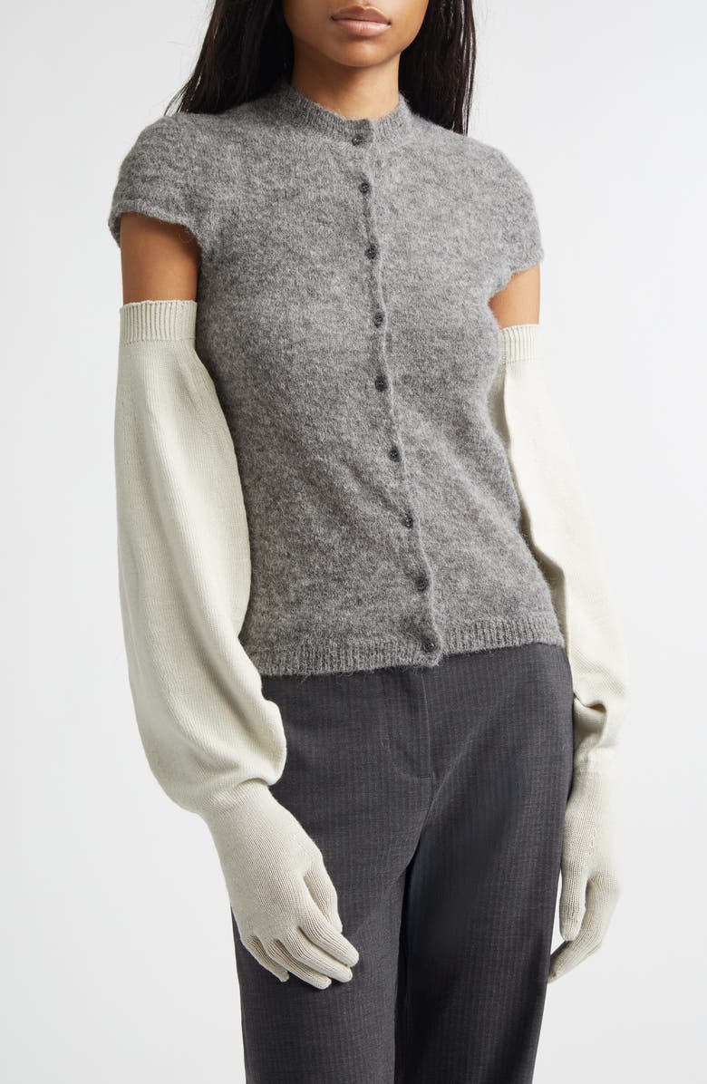 Paloma Wool Flake Puff Merino Wool Gloves, Alternate, color, Off-White