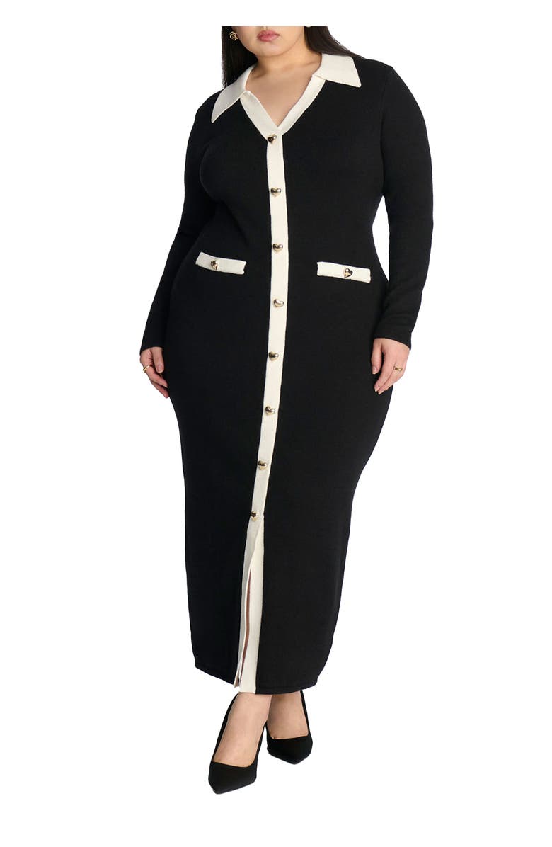 ELOQUII Sweetheart Sweater Dress, Main, color, 
