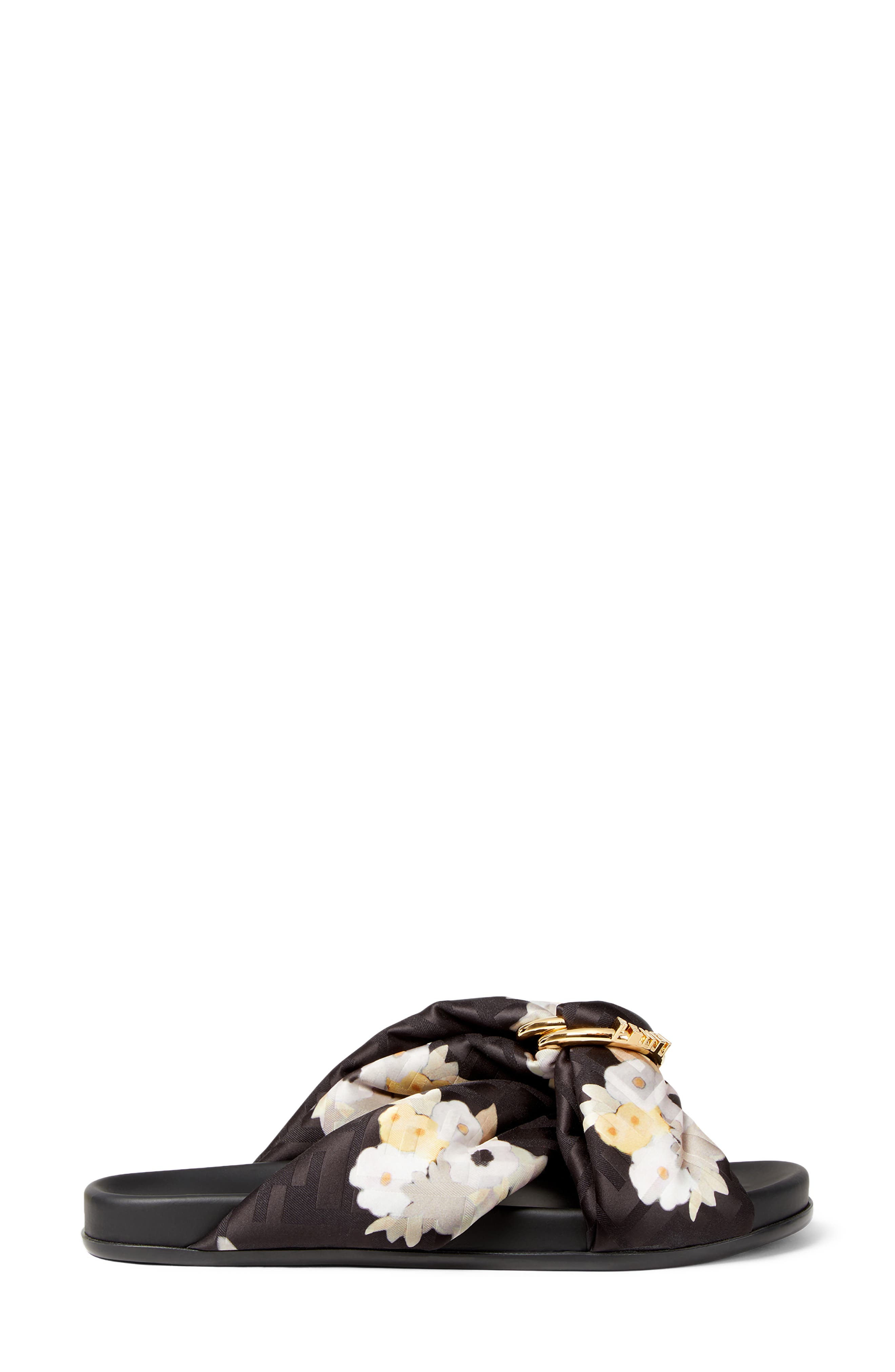Fendi 'Fendi Feel Knot Slide Sandal, Alternate, color, Nero Multicolor