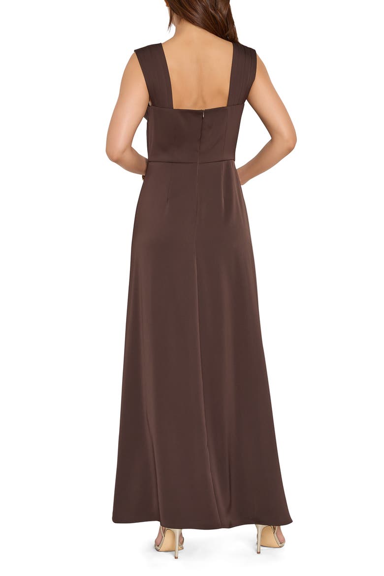 Cowl Neck Sleeveless Satin Gown, Alternate, color, CHOCOLATE