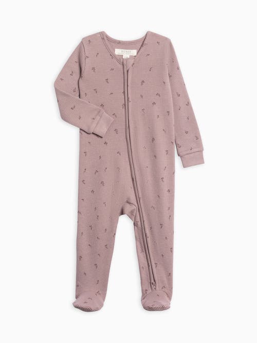 Kendi Kids' Lane Waffle Knit Footed Sleeper In Pink