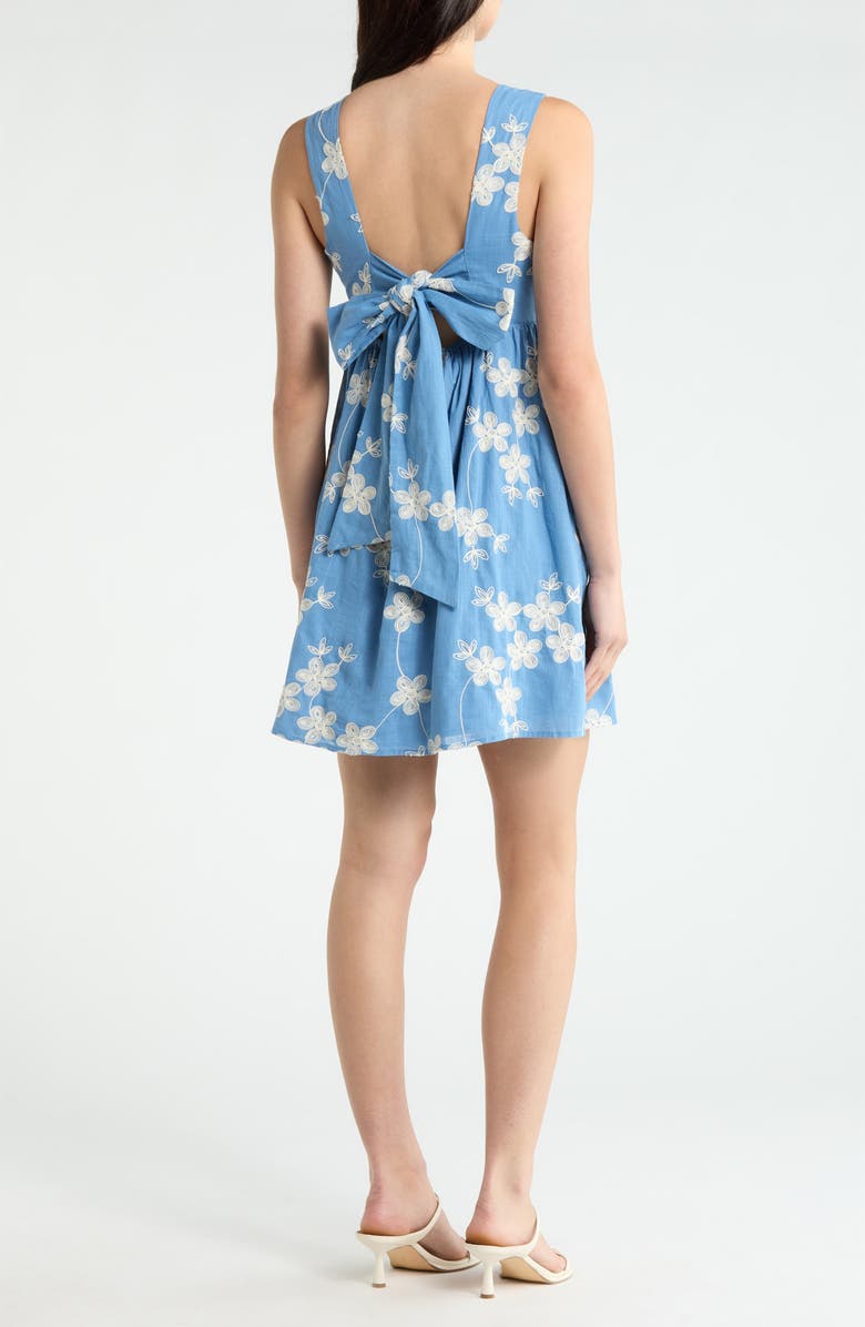 SUGARLIPS Keren Embroidered Cotton Fit & Flare Dress, Alternate, color, Blue-White