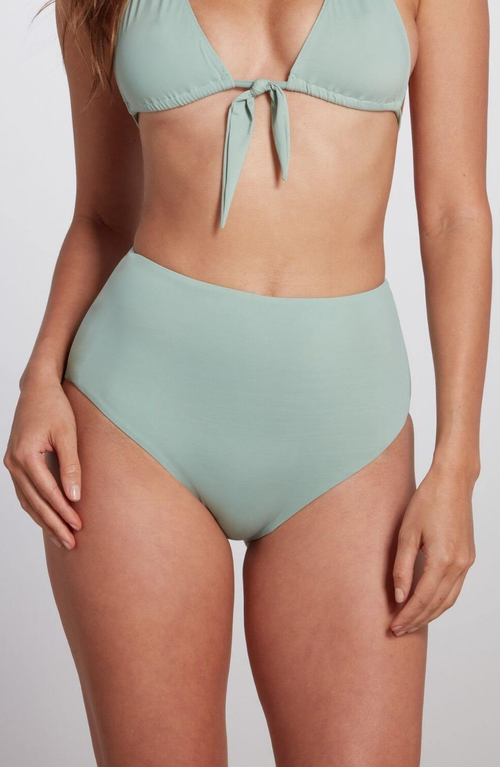 Sauipe Maya High Waisted Bikini Bottom In Sage Green