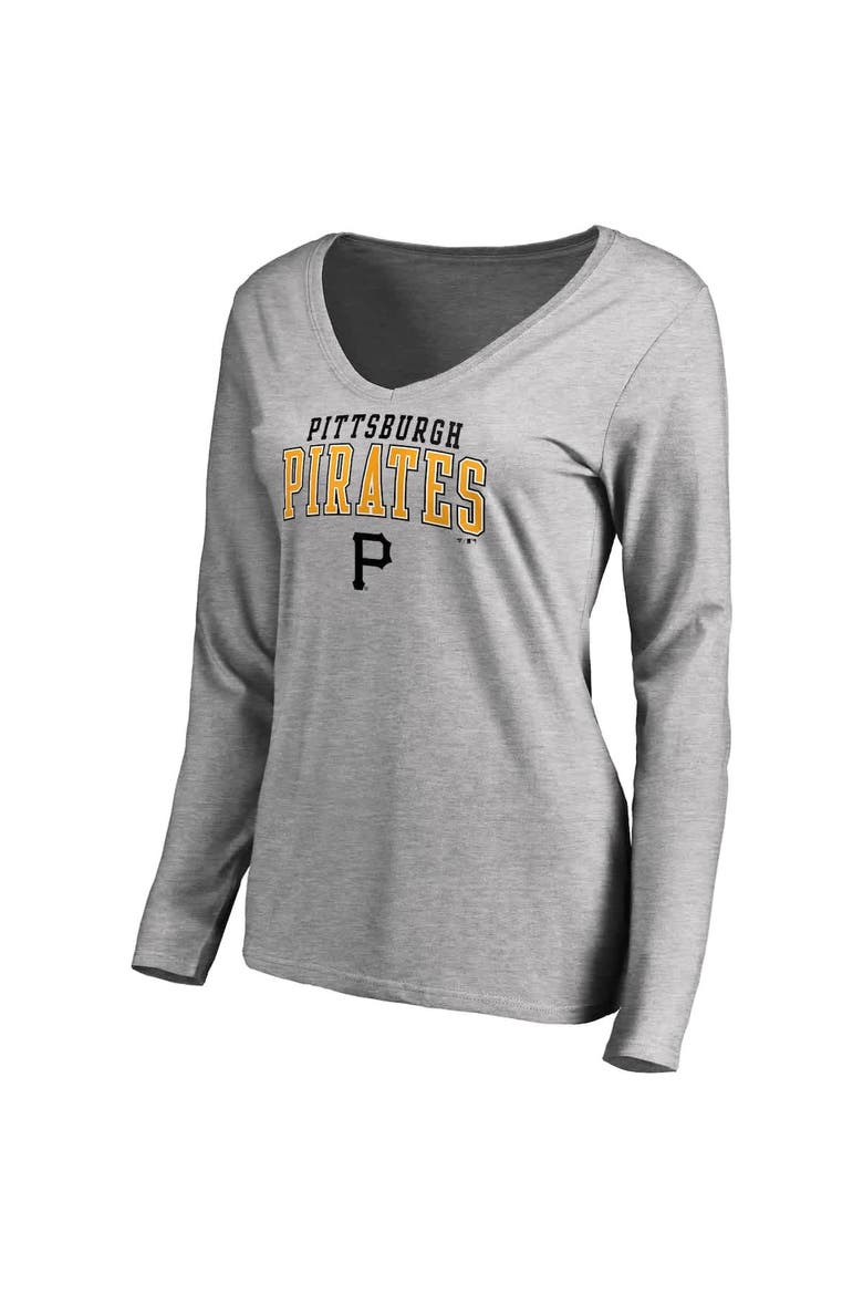 Women's Fanatics Black/Heather Gray Pittsburgh Pirates Short & Long Sleeve T-Shirt Combo Pack, Alternate, color, Black