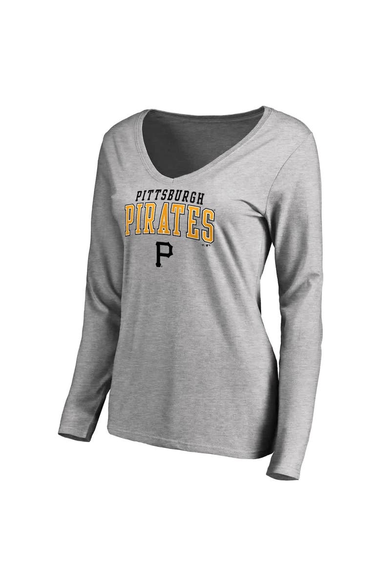 FANATICS Women's Fanatics Black/Heather Gray Pittsburgh Pirates Short & Long Sleeve T-Shirt Combo Pack, Alternate, color, Black
