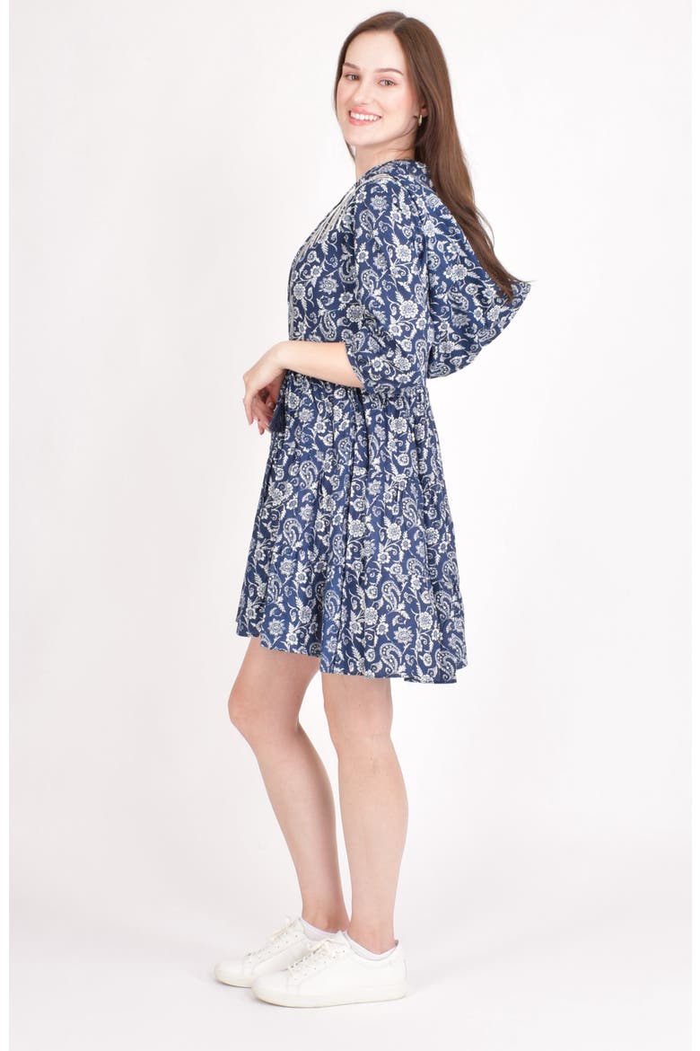 Harper Embroidered Hooded Mini Dress, Alternate, color, Blue