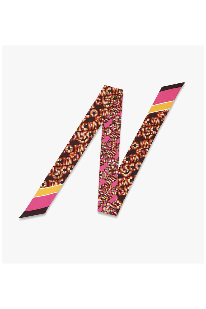 Disco Monogram Print Petite Scarf in Organic Silk, Alternate, color, Aw26 Sangria Sunset