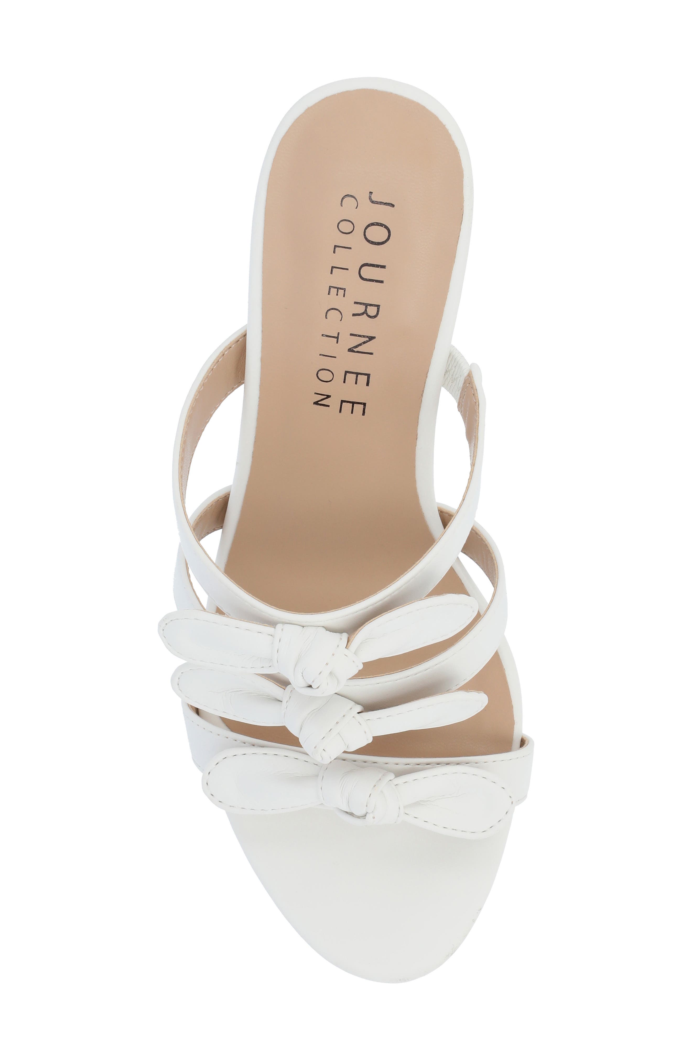 Journee Collection Kristina Bow Strap Slide Sandal, Alternate, color, White