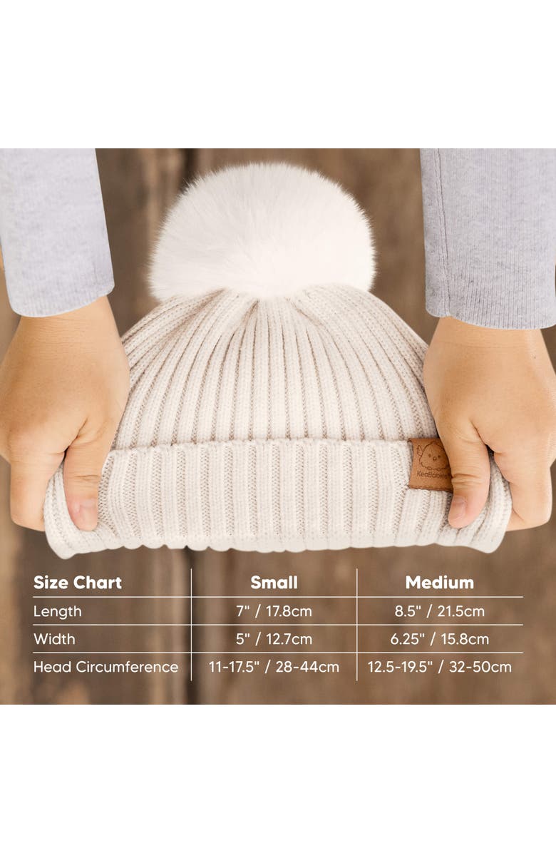 KeaBabies 2-Pack Pom Knitted Beanie, Alternate, color, Rust
