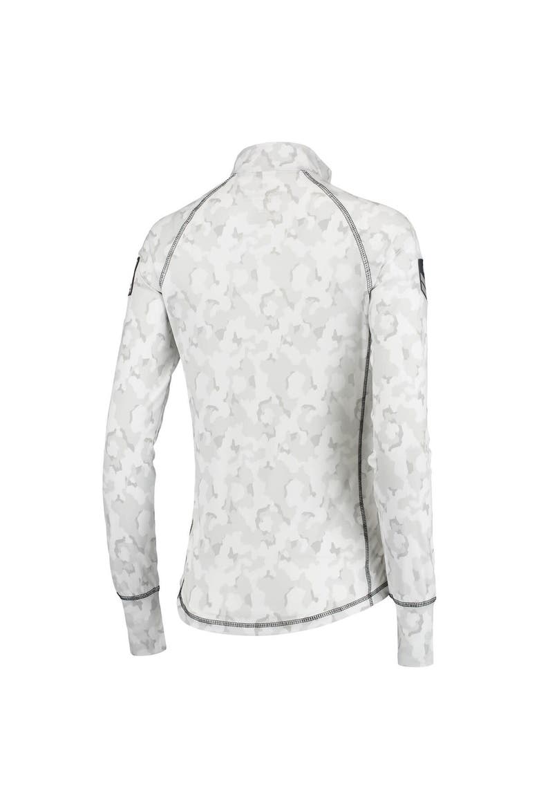 Women's Colosseum White Iowa Hawkeyes OHT Military Appreciation Officer Arctic Camo Fitted Lightweight 1/4-Zip Jacket, Alternate, color, White