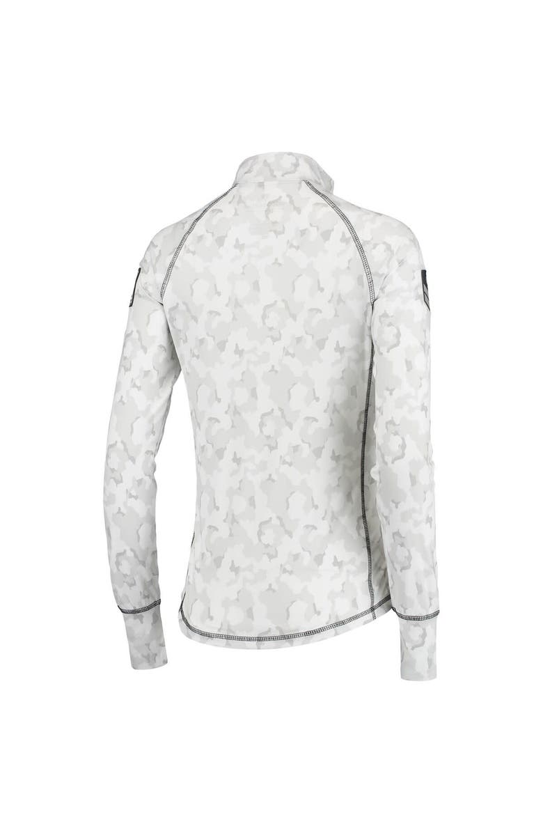 COLOSSEUM Women's Colosseum White Iowa Hawkeyes OHT Military Appreciation Officer Arctic Camo Fitted Lightweight 1/4-Zip Jacket, Alternate, color, 