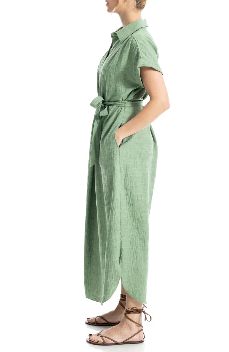 MAX STUDIO Textured Short Sleeve Maxi Shirtdress, Alternate, color,