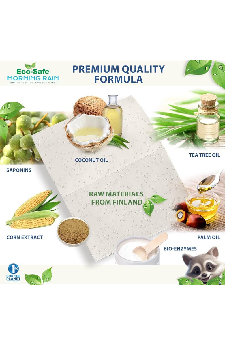 MorningRain Eco Safe Laundry Detergent Sheets, Unscented, 30 Sheets, 3 Packs, Alternate, color, Multicolored