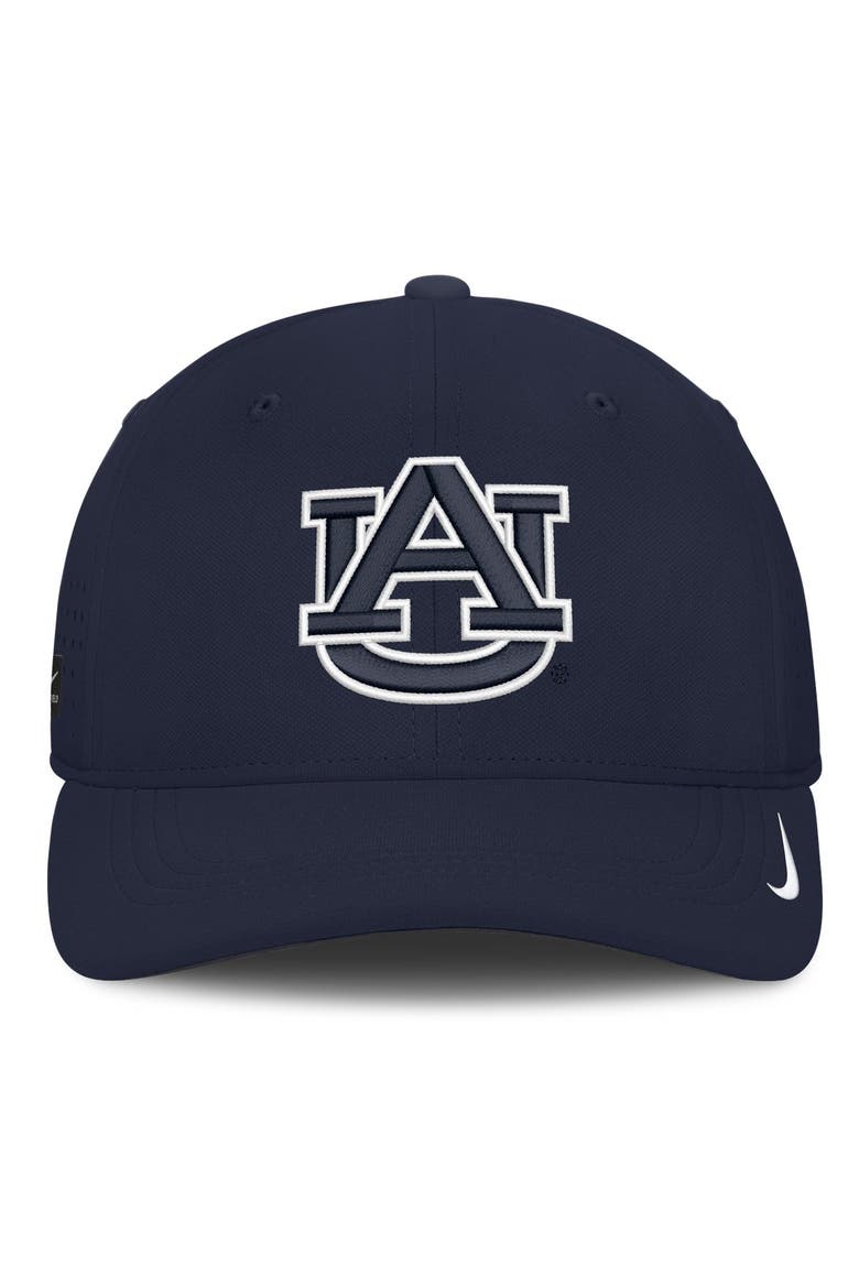 Men's Nike  Navy Auburn Tigers 2026 Sideline Practice AeroBill SwooshFlex Dri-FIT Hat, Alternate, color, Navy
