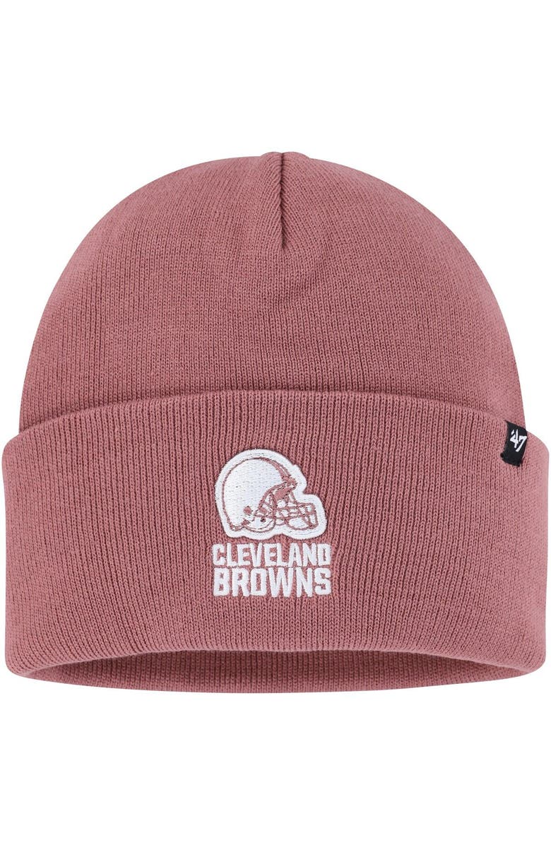 '47 Women's '47  Pink Cleveland Browns Haymaker Cuffed Knit Hat, Main, color, 