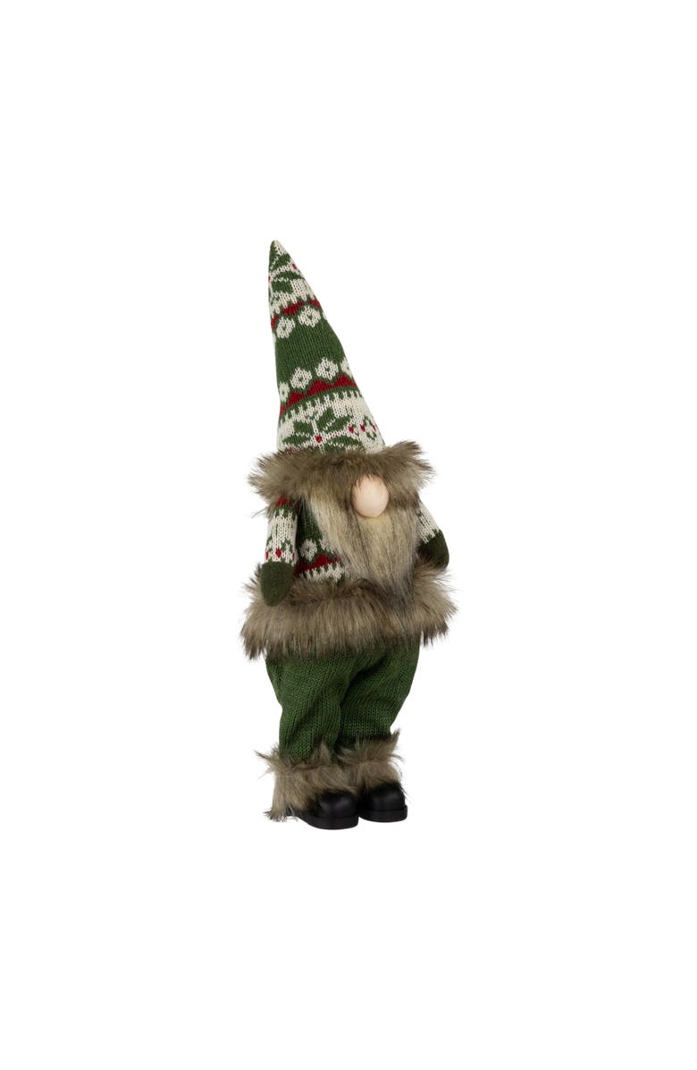 Northlight Standing Gnome with Knitted Outfit Christmas Figure - 16" - Green, Alternate, color, Green