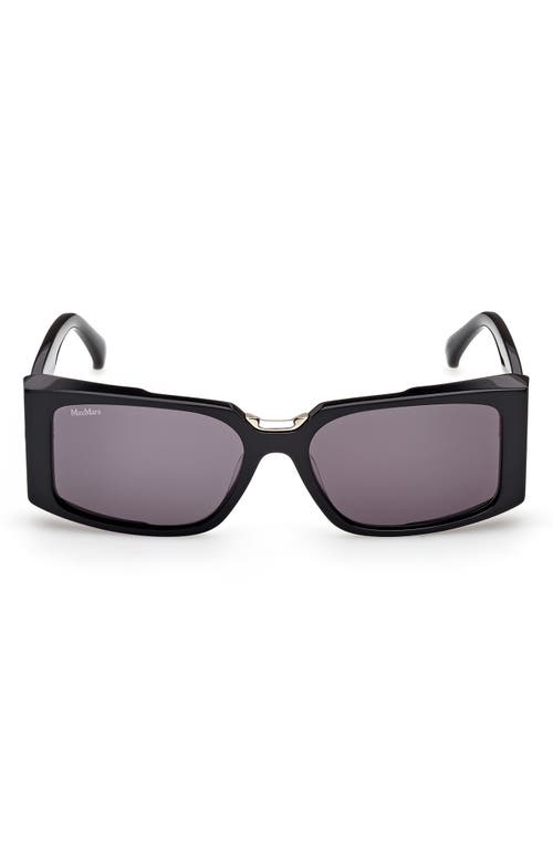 Max Mara Spark 54mm Rectangular Sunglasses In Black