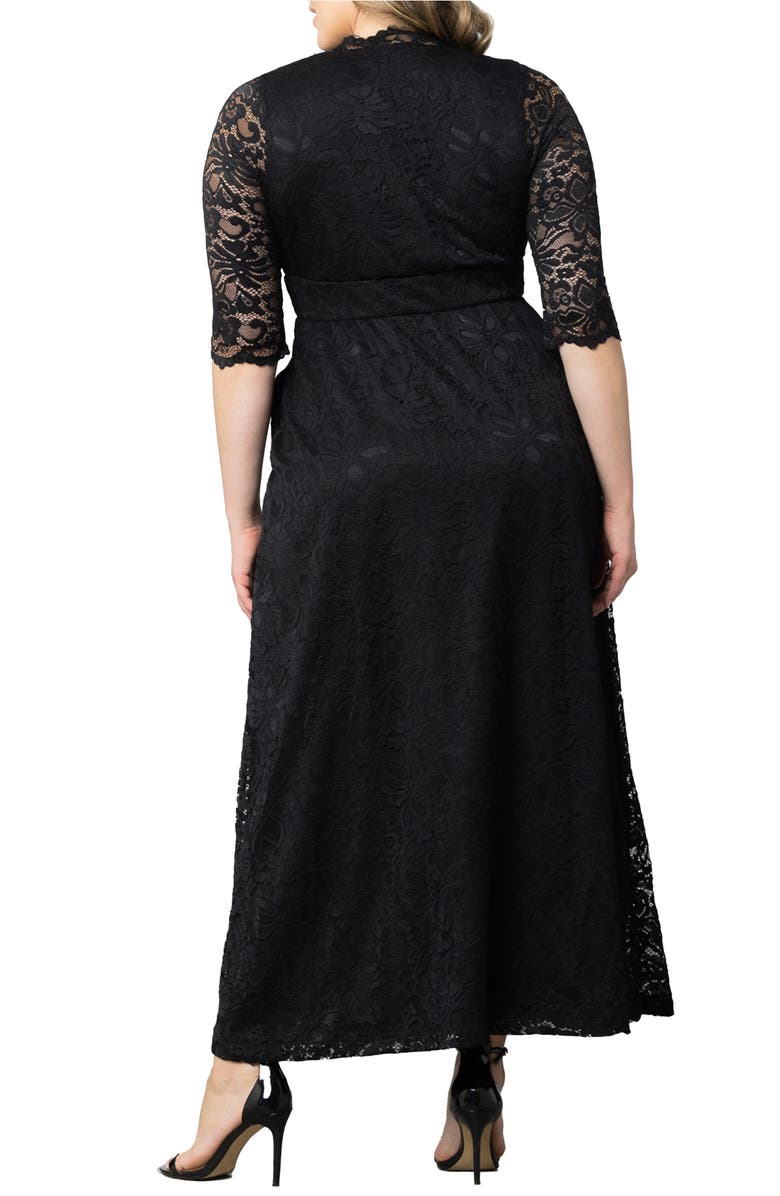 Kiyonna Maria Lace Evening Gown, Alternate, color, Onyx