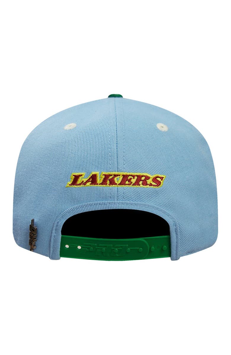 PRO STANDARD Men's Pro Standard Light Blue/Green Los Angeles Lakers Retro Program 2-Tone Snapback Hat, Alternate, color, Light Blue